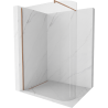 Mexen Kioto užapvalinta Walk-in 130 x 200 cm, skaidrus 8 mm, šlifuota vario spalva - 800-130-101-65-06