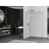 Mexen Kioto kampinė dušo siena Walk-in 140 x 200 cm, skaidri 8 mm, šlifuota varis - 800-140-101-65-06