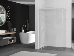Mexen Kioto L dušo siena suapvalinta Walk-in 100 x 200 cm, skaidri, balta - 800-100-103-20-06
