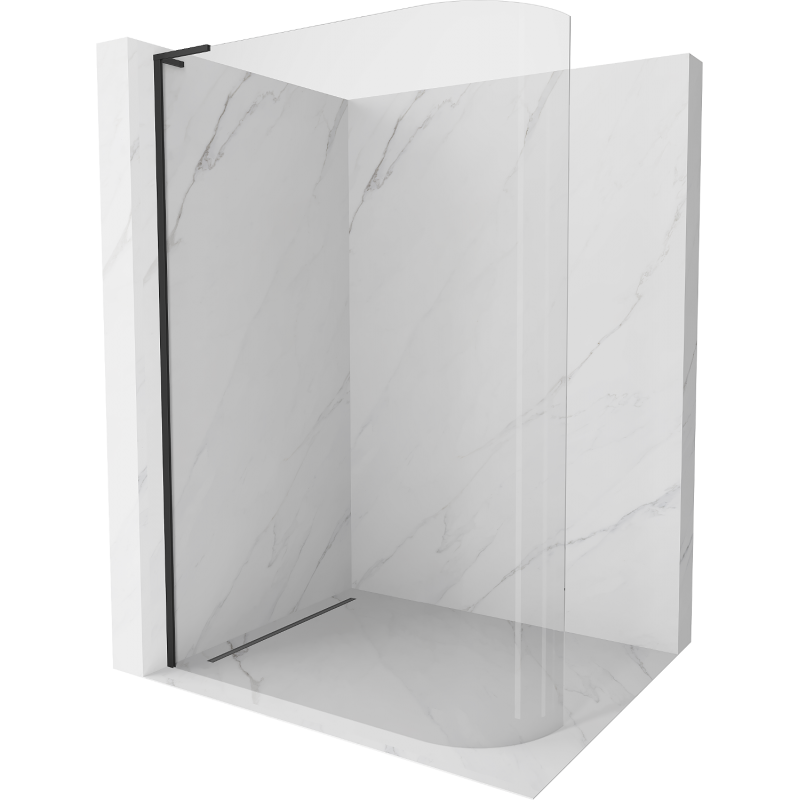 Mexen Kioto L suapvalinta Walk-in 90 x 200 cm, skaidrus, juodas - 800-090-103-70-06