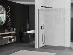 Mexen Kioto L suapvalinta Walk-in 90 x 200 cm, skaidrus, juodas - 800-090-103-70-06