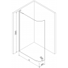 Mexen Kioto L dušo sienelė sudaryta Walk-in 100 x 200 cm, skaidri, juoda - 800-100-103-70-06