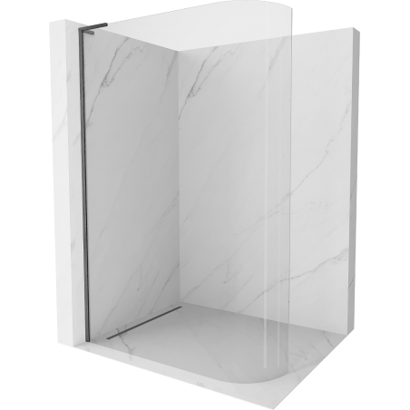 Mexen Kioto-R L apvalus dušo sienelės atskyrimas 100 x 200 cm, skaidrus, šepetėtas ginklų pilkas - 800-100-103-66-06