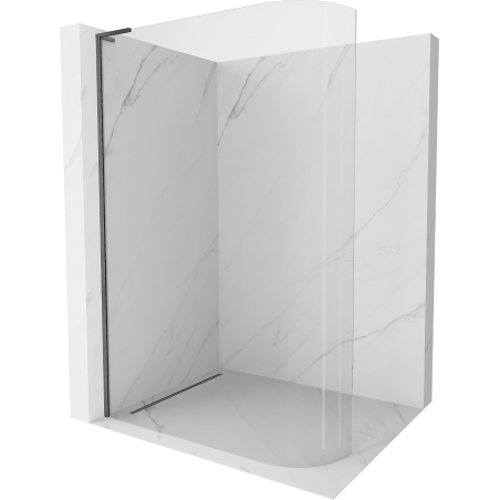 Mexen Kioto-R L apvalus dušo sienelė Walk-in 120 x 200 cm, skaidri, gun gray šlifuotas - 800-120-103-66-06