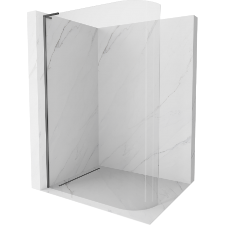 Mexen Kioto-R L lenkta dušo sienelė Walk-in 120 x 200 cm, skaidri, gun metal - 800-120-103-95-06