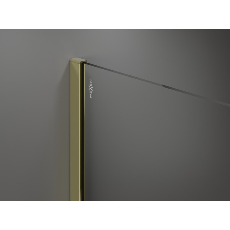 Mexen Kioto Dušo sienelė Walk-in 80 x 200 cm, veidrodis 8 mm, auksinė - 800-080-101-50-50