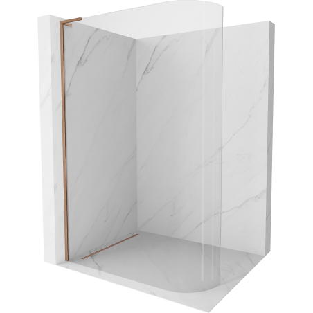 Mexen Kioto-R L lenktas dušo sienelė Walk-in 120 x 200 cm, skaidri, šlifuotas varis - 800-120-103-65-06