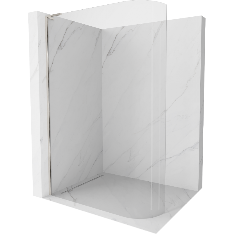 Mexen Kioto L kreiptas dušo pertvara Walk-in 90 x 200 cm, skaidrus, šlifuotas nikelis - 800-090-103-97-06