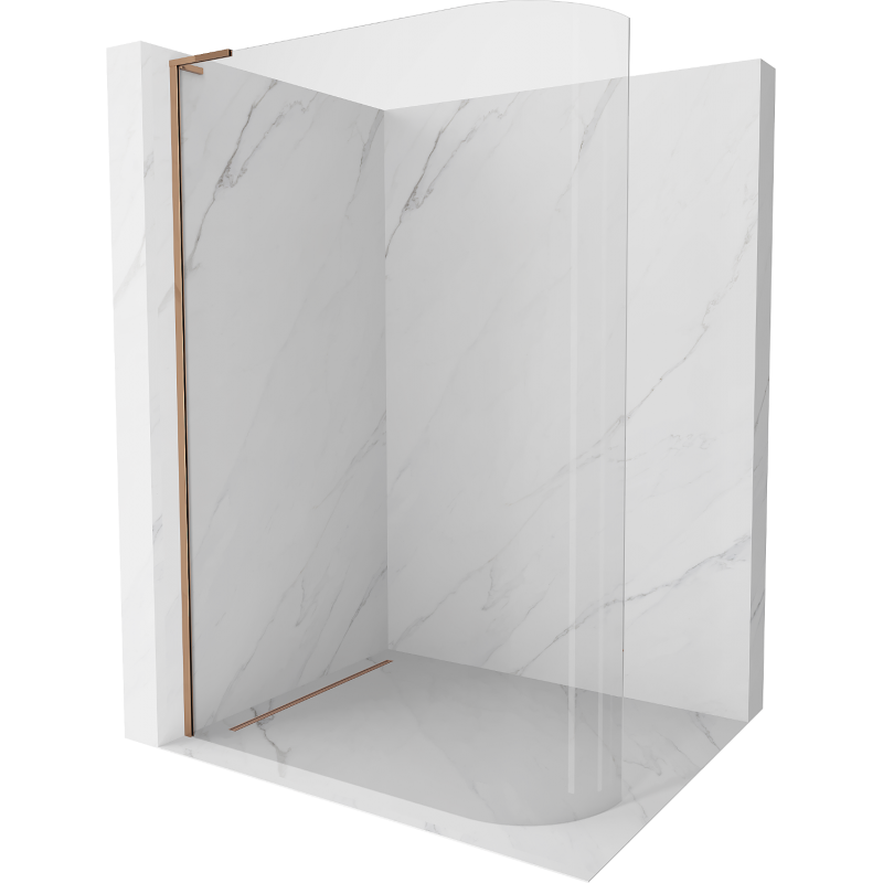 Mexen Kioto L dušo siena suapvalinta Walk-in 80 x 200 cm, skaidrus, rožinis auksas - 800-080-103-60-06