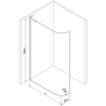 Mexen Kioto L dušo siena suapvalinta Walk-in 80 x 200 cm, skaidrus, rožinis auksas - 800-080-103-60-06