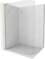 Mexen Kioto L dušo stelažas suapvalinta Walk-in 100 x 200 cm, skaidrus, matinė auksinė - 800-100-103-55-06