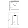 Mexen Xola-2 laisvai pastatomas praustuvas iš konglomerato 45 x 45 cm, baltas matinis - 26594500