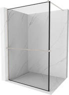 Mexen Kioto+ Walk-in dušo siena su lentyna 90 x 200 cm, juodas raštas, šveičiamasis nikelis - 800-090-121-97-70