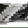 Mexen Kioto+ Walk-in dušo sienelė su lentynėle 70 x 200 cm, juodas raštas, gun metal - 800-070-121-95-78