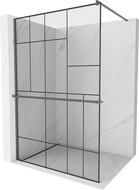 Mexen Kioto+ dušo siena su lentyna Walk-in 90 x 200 cm, juodas raštas, pistoletinio metalo spalva - 800-090-121-95-78