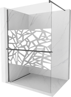 Mexen Kioto+ dušo siena su Walk-in lentyna 80 x 200 cm, baltas modelis, gun gray šlifuotas - 800-080-121-66-85