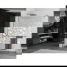 Mexen Kioto+ Dušo sienelė su Walk-in lentyna 70 x 200 cm, balta raštas, gun metal - 800-070-121-95-85