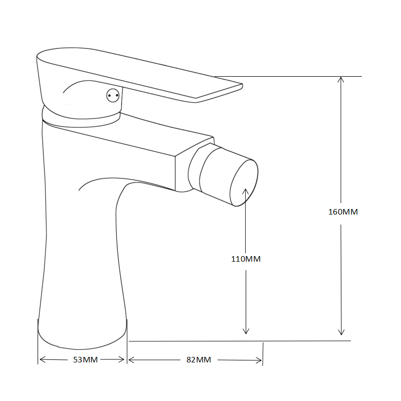 Mexen Axel bidė maišytuvas, juodas - 73820-70