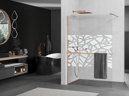 Mexen Kioto+ dušo siena su Walk-in lentyna 90 x 200 cm, baltos spalvos, šlifuota varis - 800-090-121-65-85