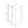 Mexen Velar stumdomas dušo kabinas 100 x 80 cm, grafitas, gun metal - 871-100-080-41-95