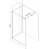 Mexen Kioto Walk-in dušo siena 90 x 80 cm, juodas raštas, balta - 800-090-212-20-70-080