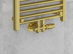 Mexen kampinis/tiesus radiatorinis vožtuvas, Duplex, DN50, auksinis - W908-000-50
