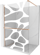 Mexen Kioto+ dušo siena su Walk-in lentyna 100 x 200 cm, balta tekstūra, šlifuota varis - 800-100-121-65-97