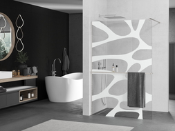 Mexen Kioto+ dušo siena su Walk-in lentyna 70 x 200 cm, balta danga, šlifuotas nikelis - 800-070-121-97-97