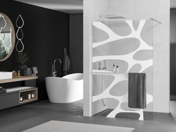 Mexen Kioto+ dušo siena su Walk-in lentyna 130 x 200 cm, balta išvaizda, šlifuotas nikelis - 800-130-121-97-97