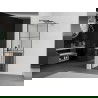 Mexen Kioto+ dušo siena su Walk-in lentyna 70 x 200 cm, juodas modelis, gun gray šlifuota - 800-070-121-66-77