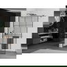 Mexen Kioto+ dušo sienelė su Walk-in lentyna 100 x 200 cm, juodas raštas, gun metal - 800-100-121-95-77