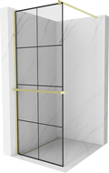 Mexen Kioto+ dušo siena su Walk-in lentyna 80 x 200 cm, juodas raštas, auksinė šlifuota - 800-080-121-55-77