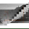 Mexen Kioto+ dušo siena su Walk-in pertvara 130 x 200 cm, grafitas, šlifuota varis - 800-130-121-65-40