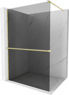 Mexen Kioto+ dušo siena su Walk-in 70 x 200 cm, grafitas, auksinė šlifuota - 800-070-121-55-40