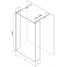 Mexen Kioto laisvai pastatoma dušo siena 155 x 30 x 30 cm, skaidri, rožinė auksinė - 800-155-030-222-60-00-030