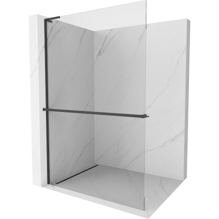 Mexen Kioto+ L dušo sienelė su lentyna Walk-in 80 x 200 cm, skaidri, juoda - 800-080-123-70-00