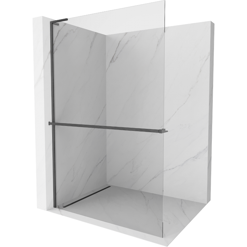 Mexen Kioto+ L dušo sienelė su lentyna Walk-in 105 x 200 cm, skaidrus, šlifuotas pilkas - 800-105-123-66-00