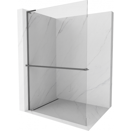 Mexen Kioto+ L prašmatni dušo skydas su Walk-in lentynėle 50 x 200 cm, skaidrus, matinis metalas - 800-050-123-95-00