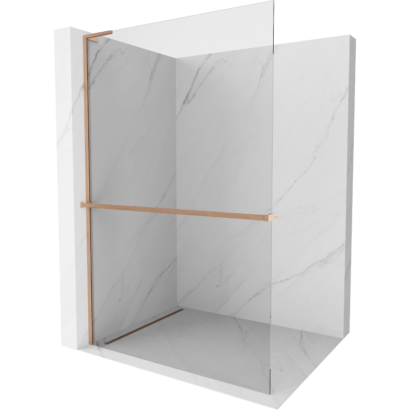 Mexen Kioto+ L dušo pertvara su Walk-in lentyna 60 x 200 cm, skaidrus, šepečiu dengtas varis - 800-060-123-65-00