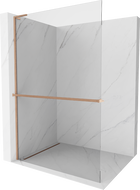 Mexen Kioto+ L dušo pertvara su Walk-in lentyna 60 x 200 cm, skaidrus, šepečiu dengtas varis - 800-060-123-65-00
