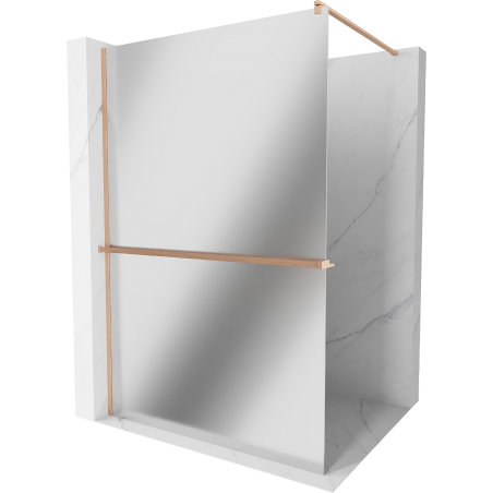 Mexen Kioto+ dušo siena su lentyna Walk-in 90 x 200 cm, veidrodis, šlifuotas varis - 800-090-121-65-50