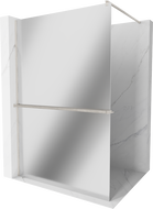 Mexen Kioto+ dušo siena su Walk-in lentynėle 70 x 200 cm, veidrodis, šlifuotas nikelis - 800-070-121-97-50