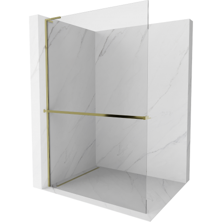 Mexen Kioto+ L vonios kambario pertvara su lentyna Walk-in 90 x 200 cm, skaidri, auksinė - 800-090-123-50-00