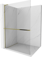 Mexen Kioto+ L vonios kambario pertvara su lentyna Walk-in 90 x 200 cm, skaidri, auksinė - 800-090-123-50-00