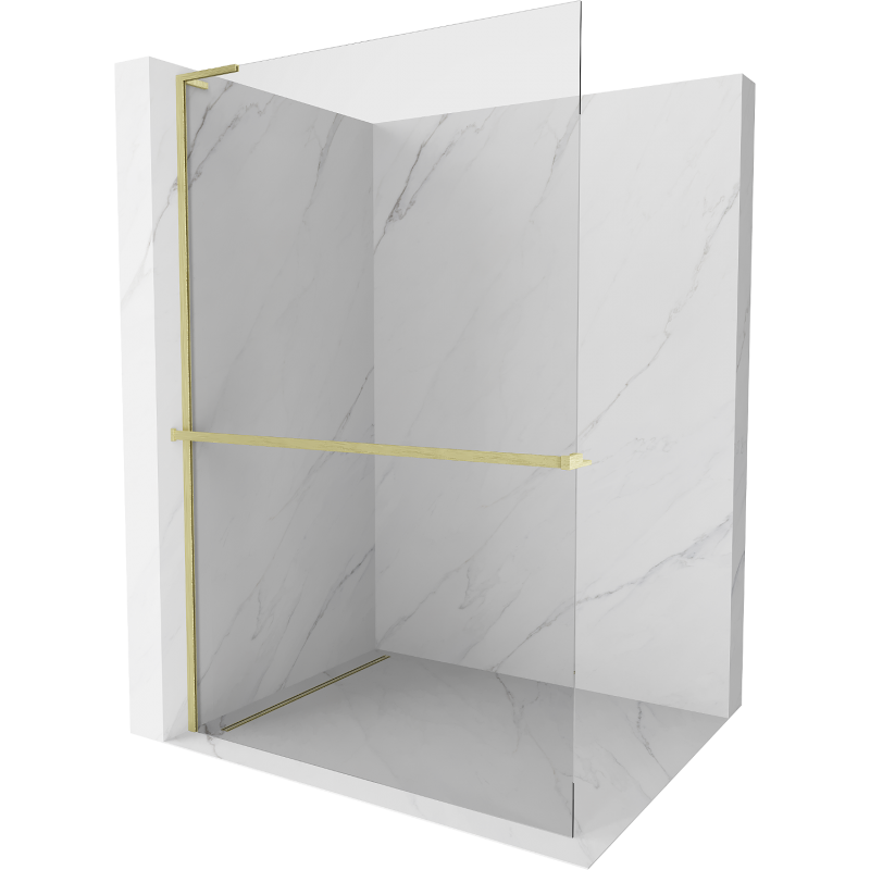 Mexen Kioto+ L vonia su Walk-in pertvara 50 x 200 cm, skaidrus, auksinis šlifavimo - 800-050-123-55-00