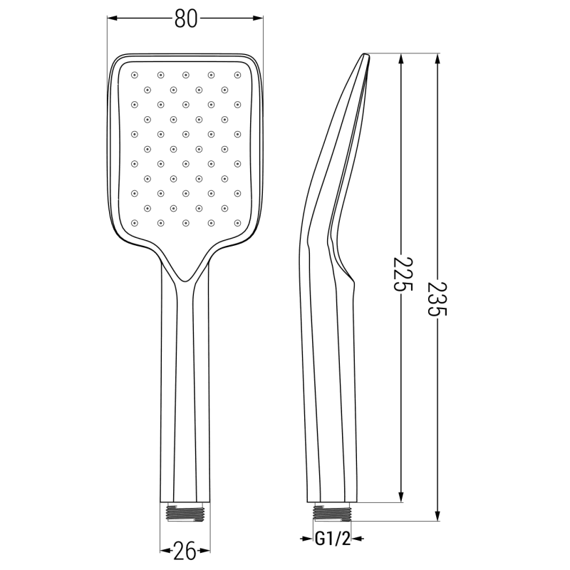 Mexen R-62 dušo rankena, 1-funkcijos, juoda - 79562-70