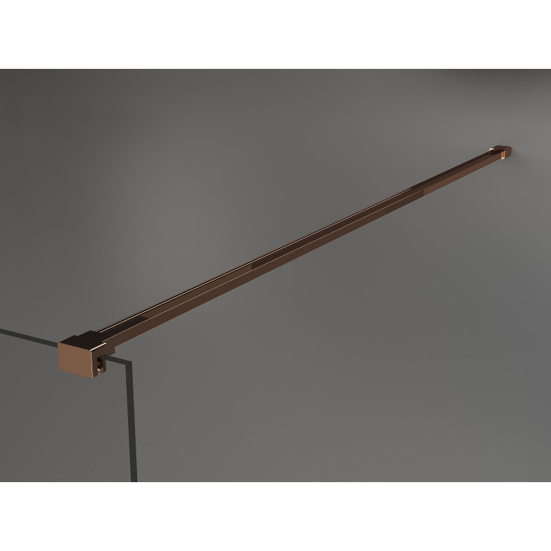 Mexen Kioto dušo siena Walk-in 80 x 200 cm, grafitas 8 mm, rožinis auksas - 800-080-101-60-40