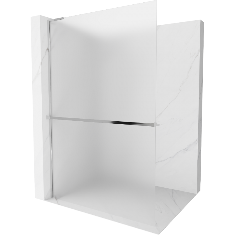 Mexen Kioto+ L dušo sienelė su lentyna Walk-in 120 x 200 cm, šerkšnas, chromas - 800-120-123-01-30