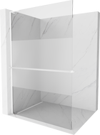 Mexen Kioto+ L dušo siena su lentyna Walk-in 90 x 200 cm, skaidri/šalna, balta - 800-090-123-20-35