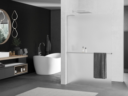 Mexen Kioto+ L dušo ekranas su lentynėle Walk-in 100 x 200 cm, matinis, chromas - 800-100-123-01-30